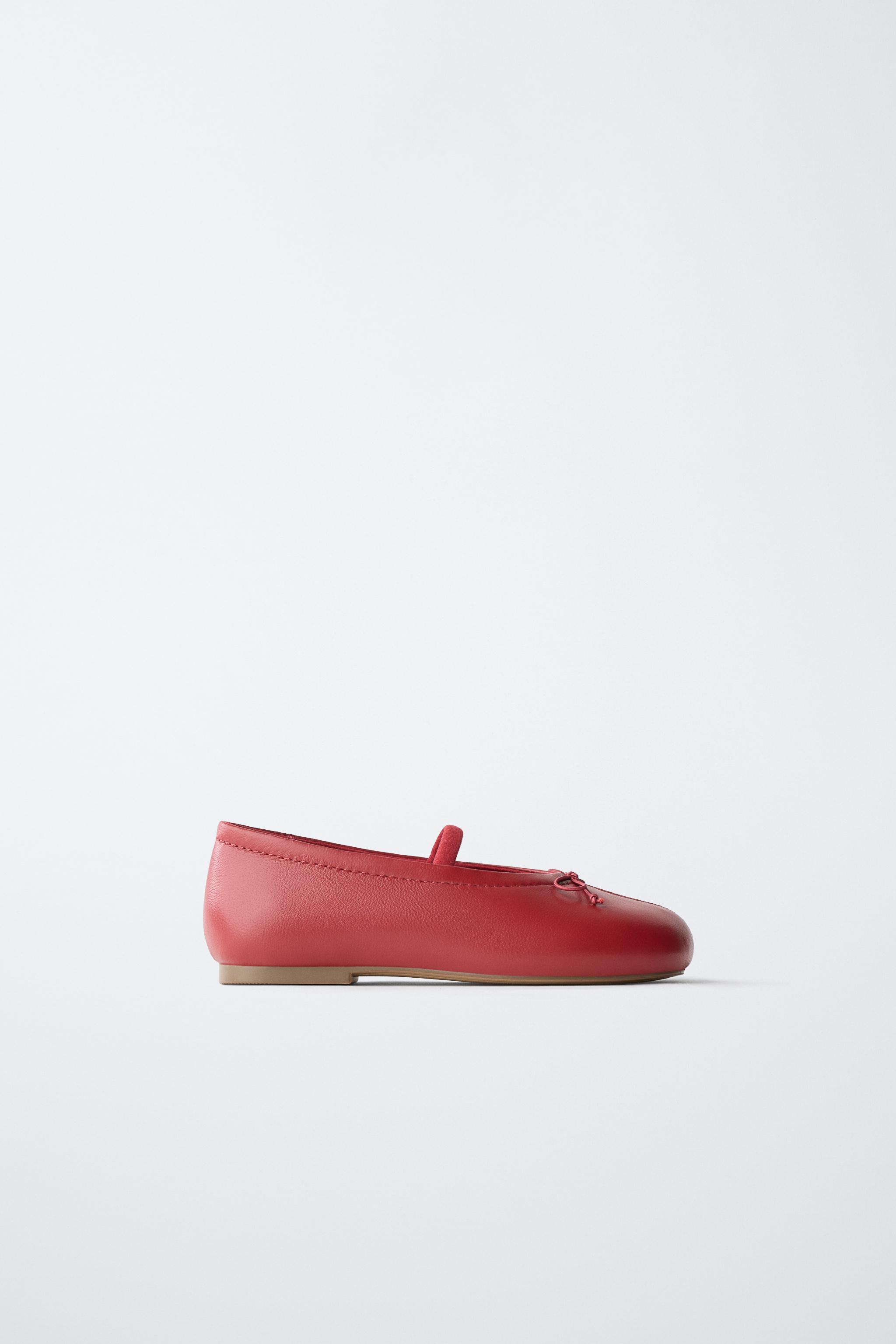 LEATHER BOW BALLET FLATS